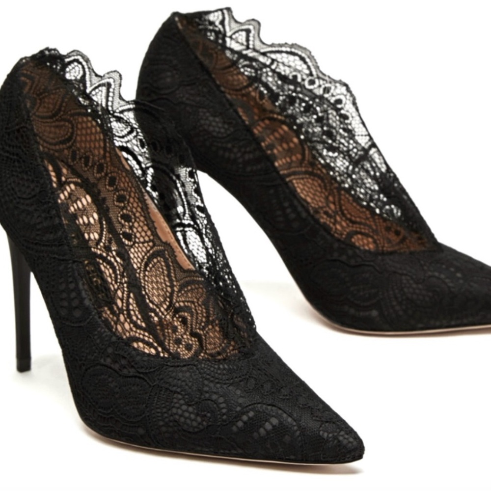 ZARA Lace Stiletto Bootie